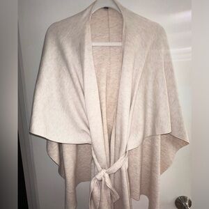 Ann Taylor Pancho - Belted Beige Wrap